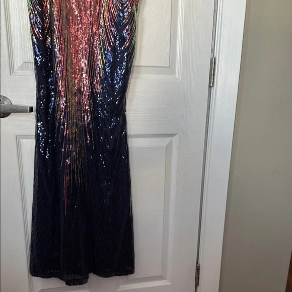 Multicolor Sequin Dress with Spaghetti Straps - Picture 4 of 16